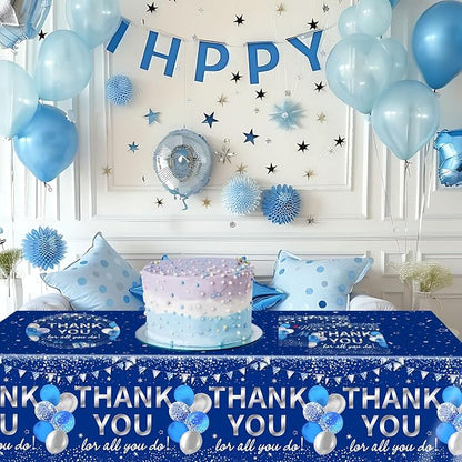 41Pcs Blue Silver Thank You Decorations Thank You - Image 7