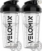VELOMIX 2 Pack 28oz Protein Shaker Bottle by VELOMIX