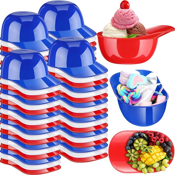 Plastic 8 oz Baseball Helmet Bowl, 72 Pack by Baderke
