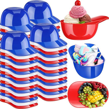 Plastic 8 oz Baseball Helmet Bowl, 72 Pack by Baderke