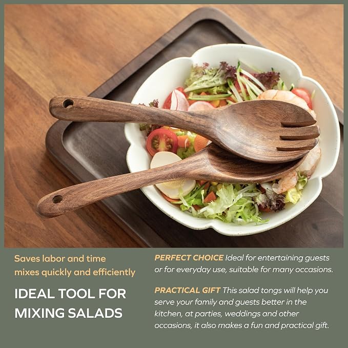Muso Wood Acacia Salad Servers - Image 5