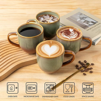 theterra Ceramic Coffee Mugs Set of 6, 12 oz Coffee Cups - Image 4
