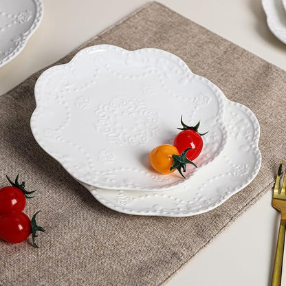 Gaolinci European Palace Series Lace Embossed Ceramic Dinner Plate - Image 6