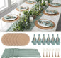 Frienda Set of 6 Boho Table Placemats Round Woven Place Mats Matching Linen by Frienda