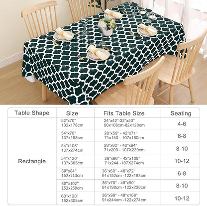 Smiry Square Table Cloth, Waterproof Vinyl Tablecloth with Flannel Backing for Square Tables, Wipeable Spillproof Plastic Tablecloths for Dining, Camping, Indoor and Outdoor (54"x54", Hunter Green)