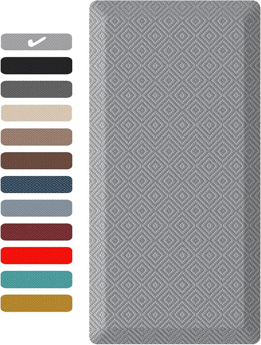 Ophanie Kitchen mats for Floor, 3/4 inch Thick, Kitchen Rugs, 20x39 Anti Fatigue Standing Cushioned Mat, Waterproof, Comfort Ergonomic mat for Office, Home, Sink, Gray Non-Slip Bottom