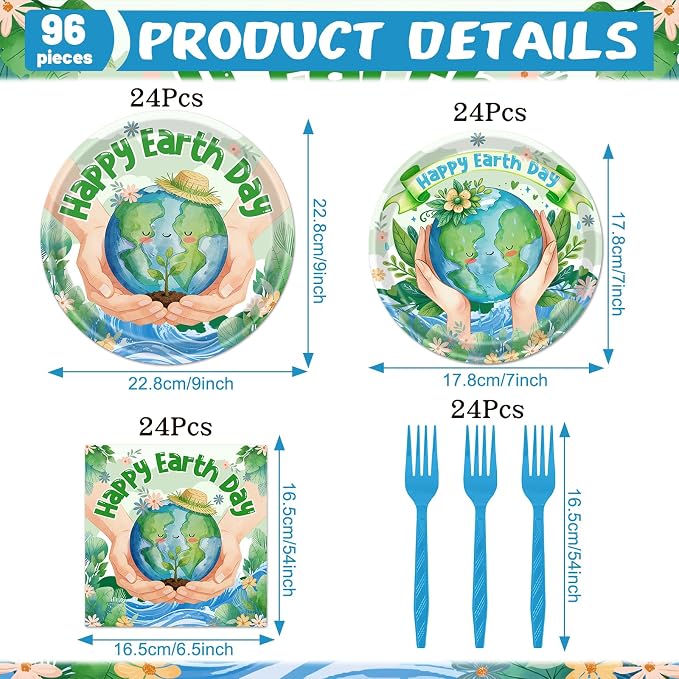 Rakuto Happy Earth Day Decorations, Environmental Protection Themed Decor - Image 2