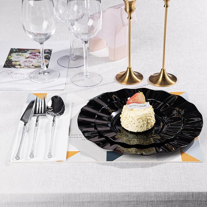 72 Pack Black Plastic Plates, Thanksgiving - Image 7