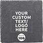 Custom Sohag Square Slate Coasters Set of 100, Personalized Bulk Pack - Table Decor, Kitchen Decor, Wedding Favors - Black