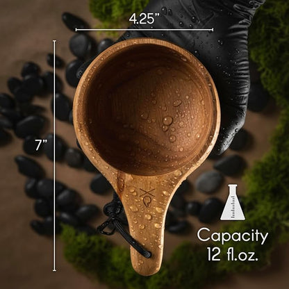 überleben | Lore Kuksa Wooden Cup – Handcarved 12oz Coffee Mug, Bowl - Image 7