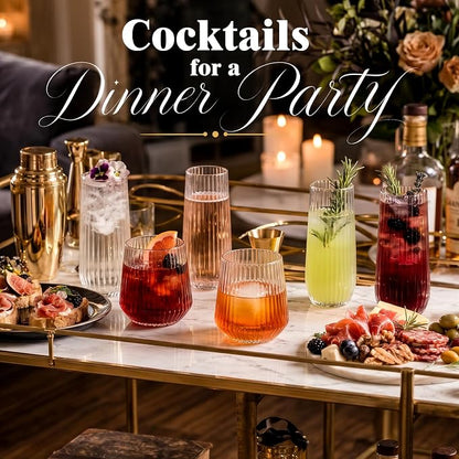 Ciaell 48 Pack Ribbed Plastic Wine Glasses & Champagne Flutes - Image 7