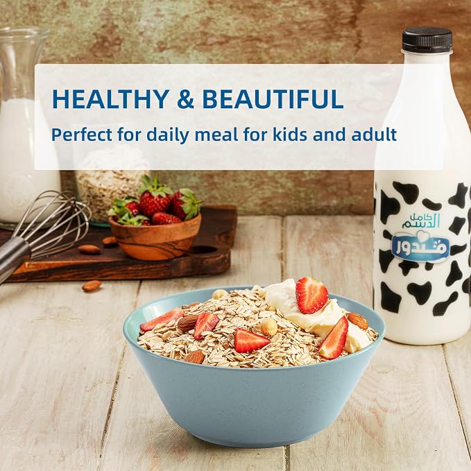 Unbreakable Large Cereal Bowls Set of 6, 32 Ounce BPA-Free Microwave & - Image 7
