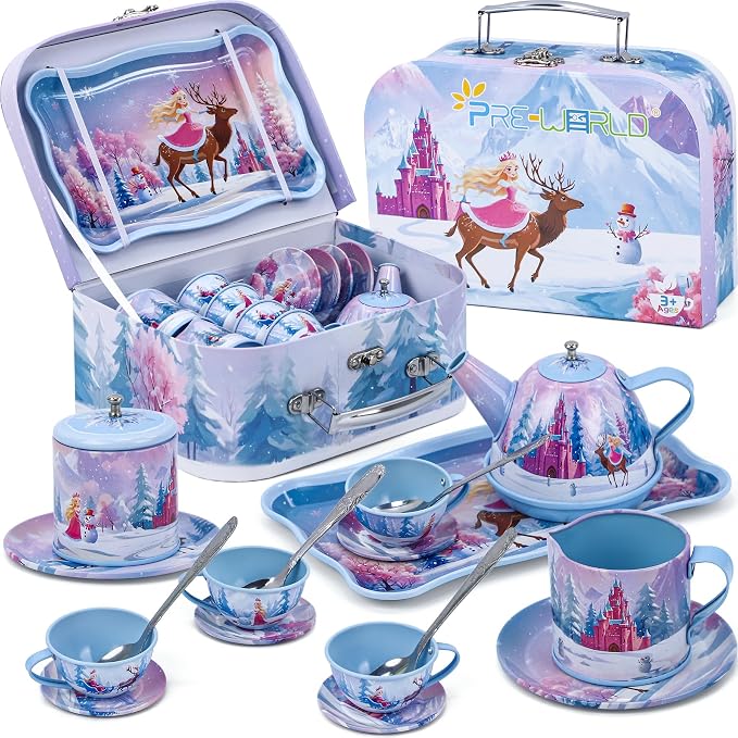 Tea Party Sets for Toddlers 3-5, PRE-WORLD Princess Tea Time Toy by PRE-WORLD