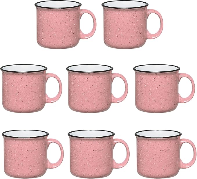 Set of 8 Ceramic Campfire Mugs – 15 Oz, Camping – Customizable by GiftsbyDesign