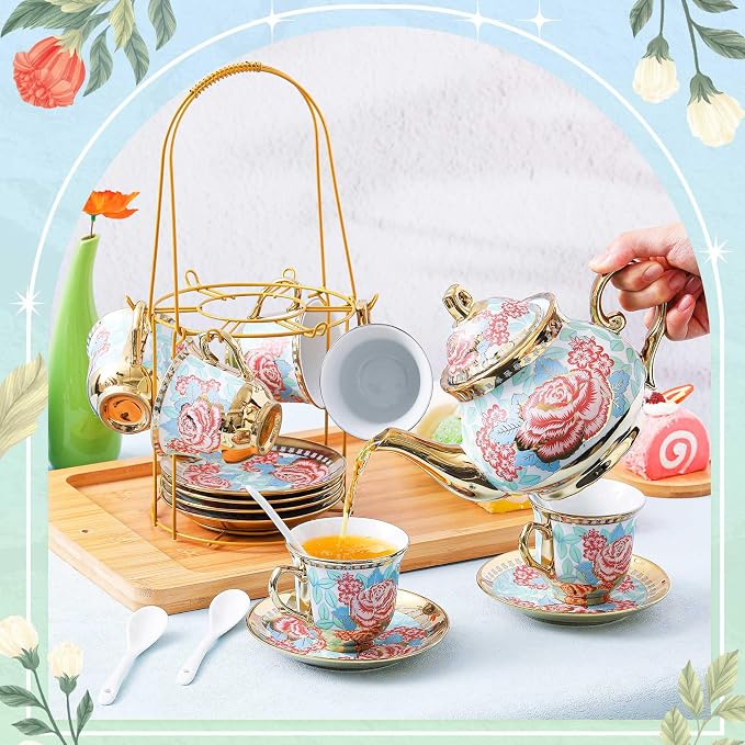 Zhehao 20 Pcs Porcelain Tea Set - Image 4