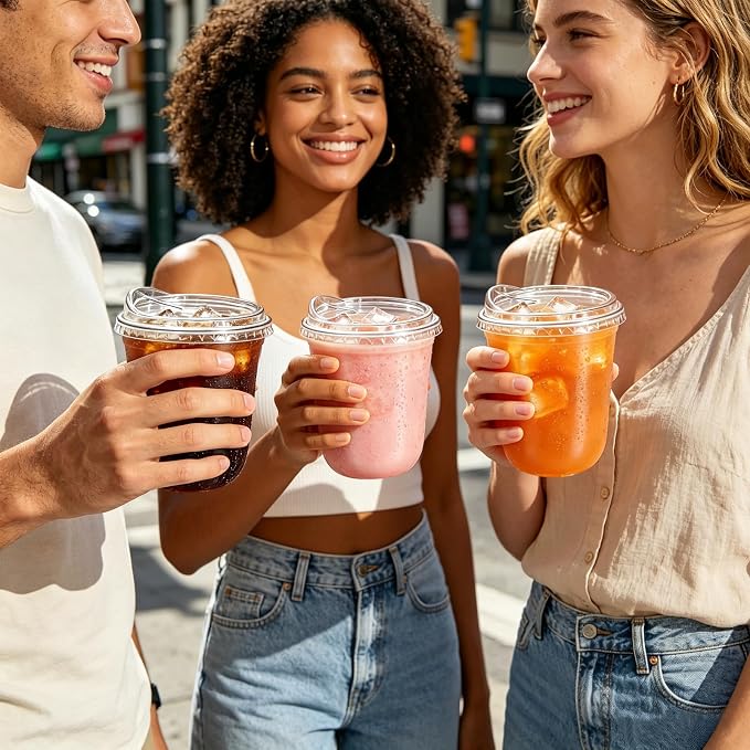100 Sets 12 oz Clear Plastic Cups - Image 5