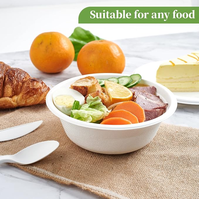 150 Pack 16 oz Compostable Paper Bowls Disposable - Image 7
