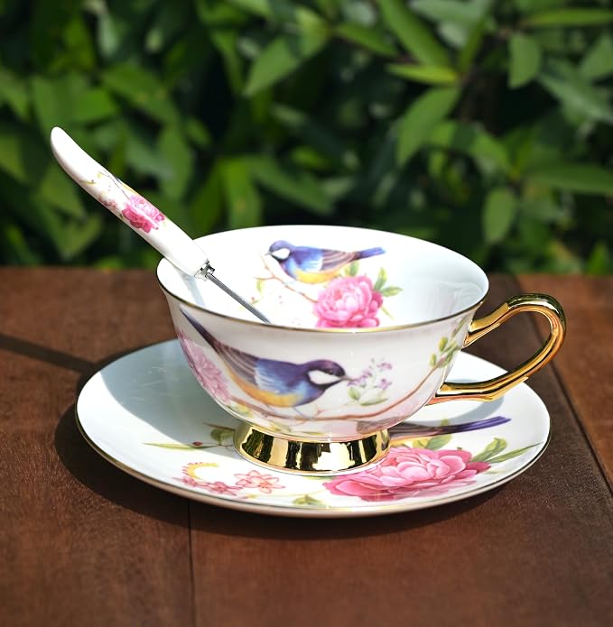British Coffee Cup 3 Piece Set（6.8oz） Household Fashional Tea Cup - Image 2