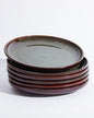 Ceramic Dinner Plates Set of 6, 10 Inch Handmade Reactive Glaze Stoneware Plates, Modern Rustic Dinnerware, Microwave & Dishwasher Safe, Scratch Resistant-Brown and Green