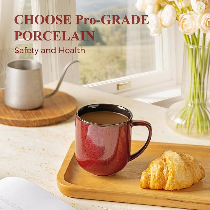 LERATIO Ceramic Coffee Mugs Set of 6, 12oz Handmade Coffee Mugs Set | Large - Image 3