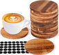 16 Pieces Unfinished Wood Coasters, 4 Inch Round Acacia Wooden Coasters by Aweyka