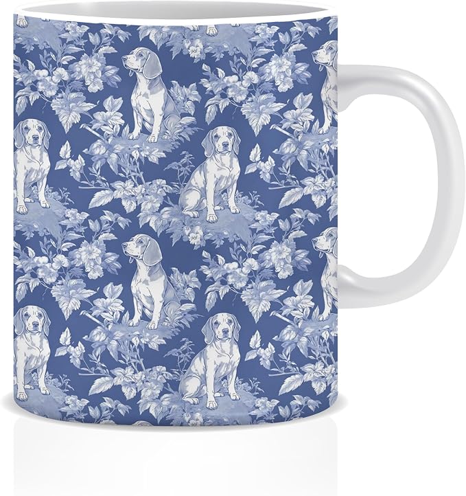 Blue Chinoiserie Deagle Mug, Beagle Gifts by Unknown