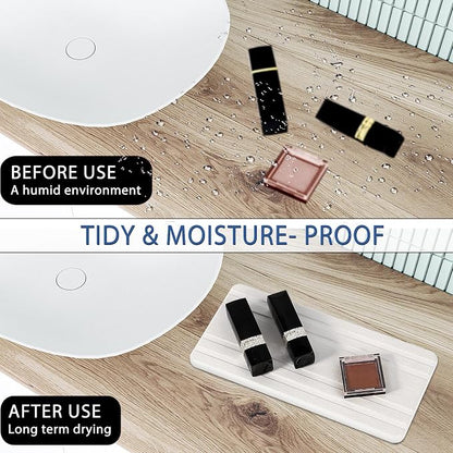 2PCS Water Absorbing Stone Tray, Quick Drying Stone Sink Tray, Water Absorbent - Image 3
