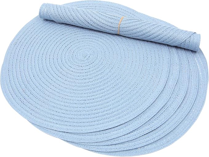 SHACOS Round Braided Placemats Set of 6 Round Table Mats - Image 7