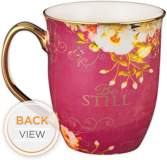 Christian Art Gifts Pink Butterfly Ceramic Coffee Mug - Image 5