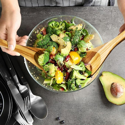 Rock & Branch Olive Wood Salad Serving Utensils, Pasta and More - Image 3