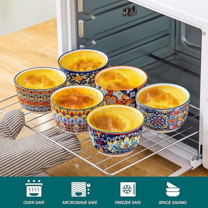 vancasso 8 Oz Ramekins Oven Safe Set of 6, Ceramic Baking Souffle Dishes | - Image 3