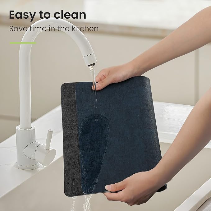 Fyvva Placemats Set of 4 Wipeable Reversible Faux Leather - Image 5