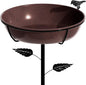 3" Deep Metal Bird Bath for Outdoors 40in Tall, Removable 13" Dia Birdbath Bowl by Polyjkl