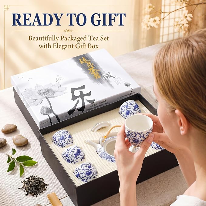 Layhit Japanese Tea Set for Adults, 25.3oz Ceramic Teapot - Image 5