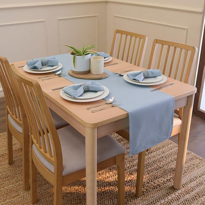 Encasa XO Table Runner, Cotton Canvas Dining Runner 13"x72" | B Grey, 180 GSM - Image 2