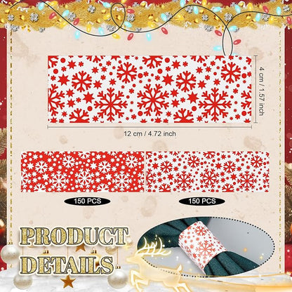 FoldTier 300 Pcs Paper Napkin Rings Disposable Napkin Bands Self Adhesive - Image 2