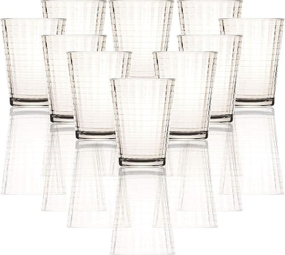 Circleware Matrix Juice Drinking Glasses, Huge Set of 10, Heavy Base Tumbler by Circleware