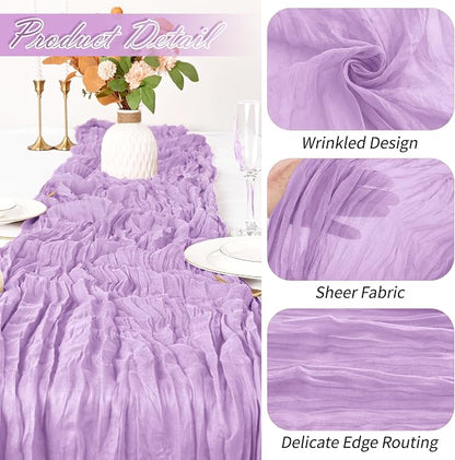30 Pack Lavender Cheesecloth Table Runner 17 x 108 inch Cheese Cloth Table - Image 3
