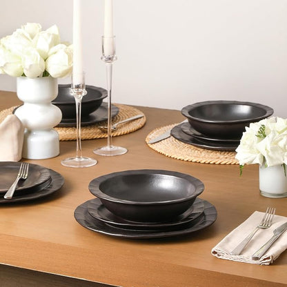 Stone Lain Oasis 12-Piece Dinnerware Set Stoneware, Dishwasher and Microwave - Image 6