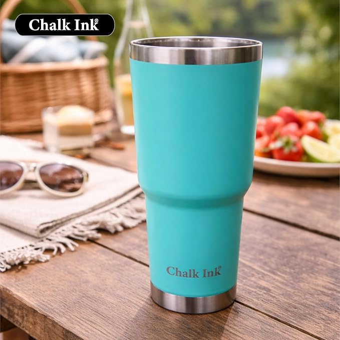 Chalk Ink 30 oz Stainless Steel Tumbler – Insulated Coffee Mug and Water Cup – - Image 4
