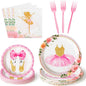 96Pcs Ballerina Ballet Dancing Girl Party Plates Supplies Tableware Decorations by G1ngtar