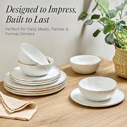 Sango 12-Piece Lightweight Porcelain Dinnerware Set - Image 9