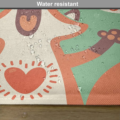 Ambesonne Lifestyle Place Mats Set of 4, I Love You So Much Fox Humor Romance Birthday Celebration Graphic Print, Washable Fabric Placemats for Dining Table, Standard Size, Mint Green