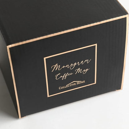 COLLECTIVE HOME Ceramic Coffee Mug, 15 oz Monogram Cup - Image 6