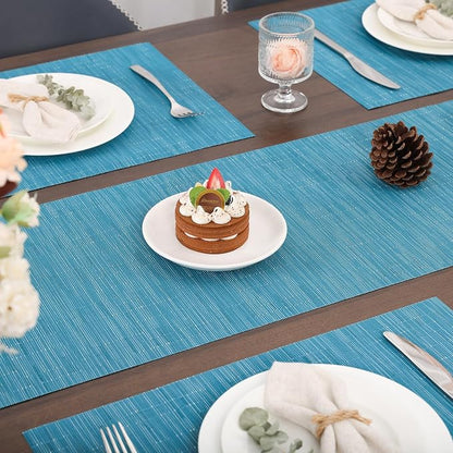 Myir JUN Blue Table Runner Home Decor Dining Table Runners | Vinyl Table Runner - Image 3