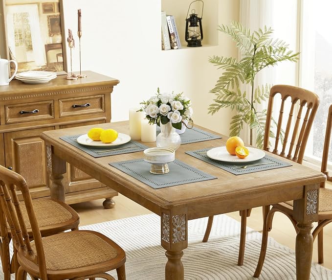 Farmhouse Burlap Place Mats, 12 x 18 Inch | Double Layer, Thick Textured - Image 7