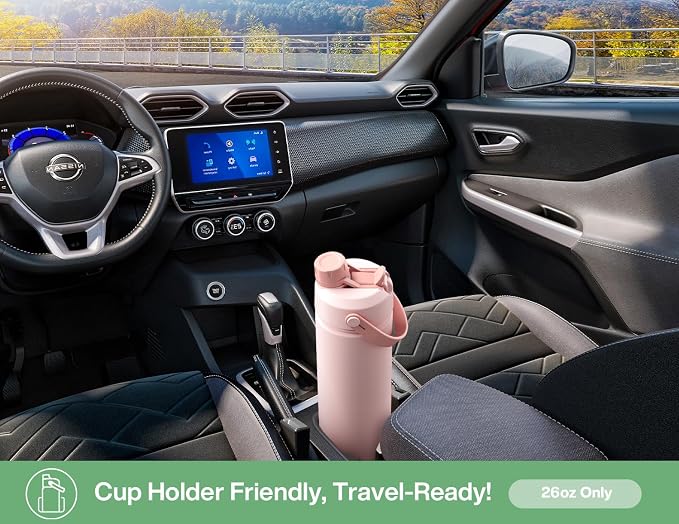 POWCAN 26 oz Insulated Water Bottle: 2-in-1 Straw and Spout Lid, Leak-proof | - Image 5