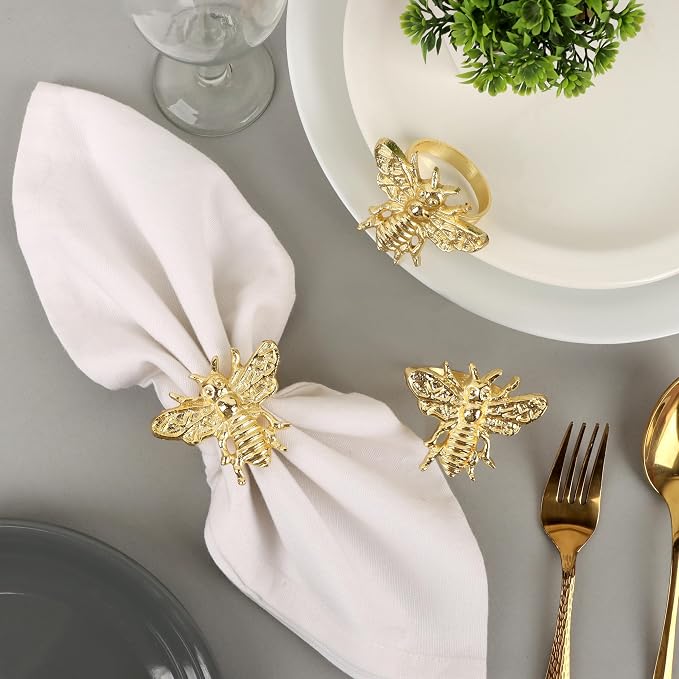 ALPHA Living HOME 12 Pcs Decorative Bee Napkin Rings - Image 8