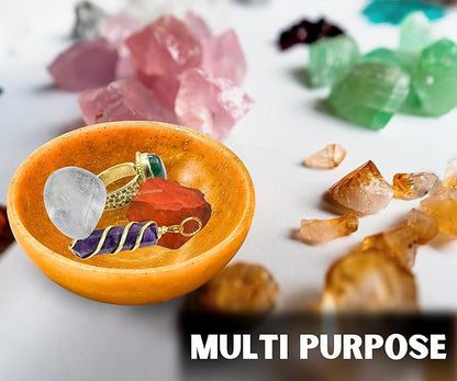 Yellow Jasper Crystal Bowl - 3 Inch Decorative Bowls for Room and Home Decor - Gemstone Healing Crystals for Elegant Display, Positive Energy Balance and Gift