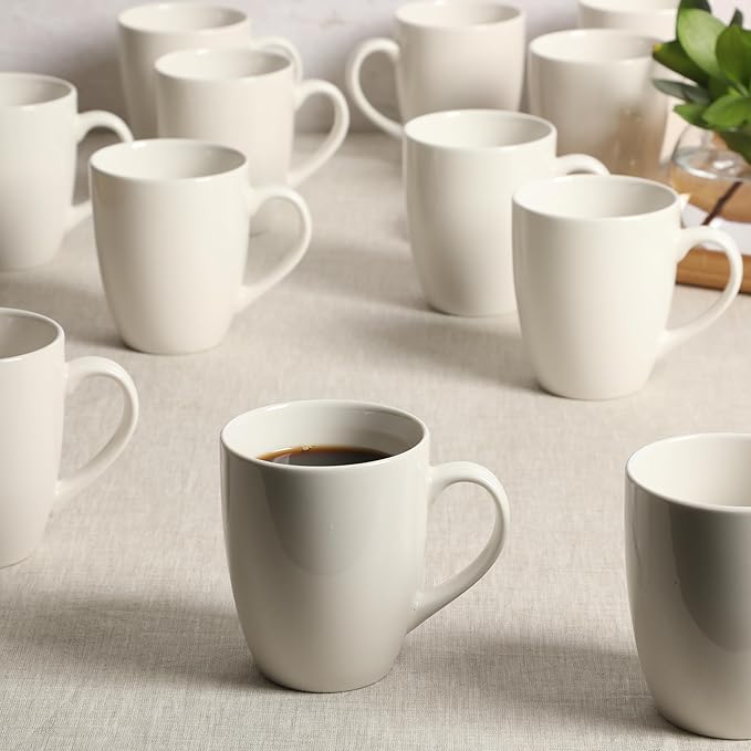 Gibson Home Great Essentials 12 Ounce Porcelain Coffee Mugs - Image 3